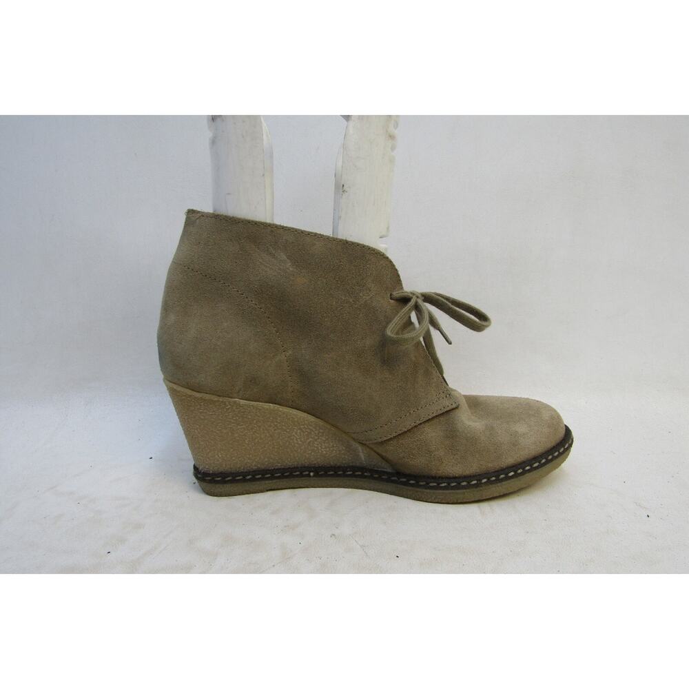 J Crew Womens Size 8 M Brown Suede Wedge Fashion Ankle Boots Bootie - Picture 4 of 11